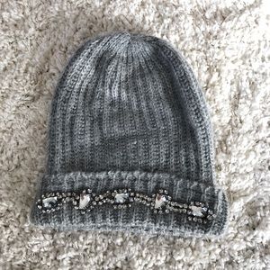 Forever 21 Jeweled Grey Beanie